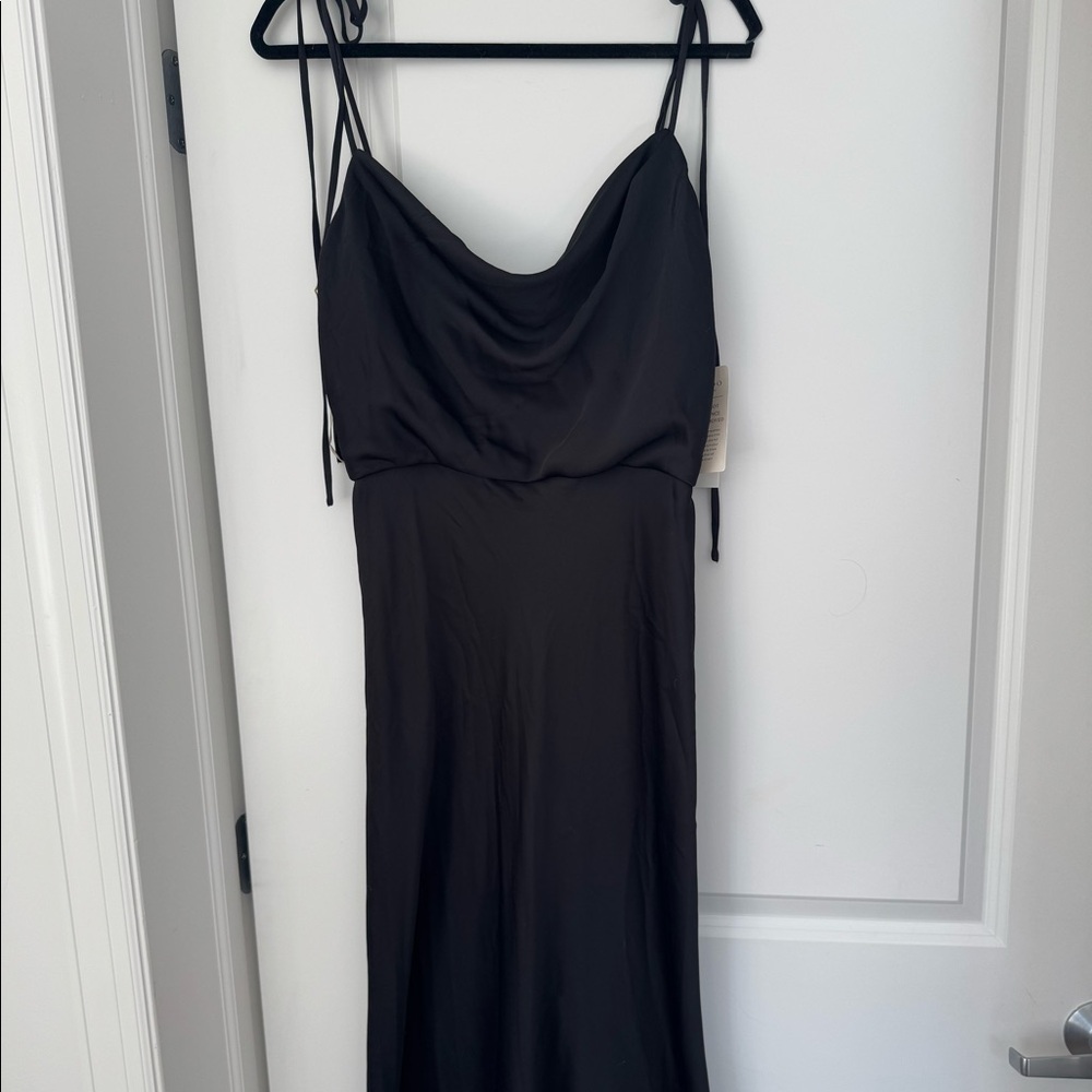 Jenny Yoo black midi bridesmaid dress